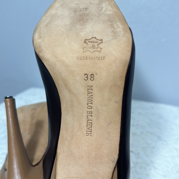 Manolo Blahnik Vintage Tan Brown Sling-Back - Picture 7 of 7